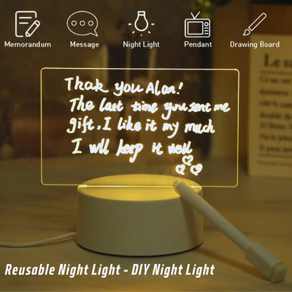 Erasable message board and creative bedside lamp