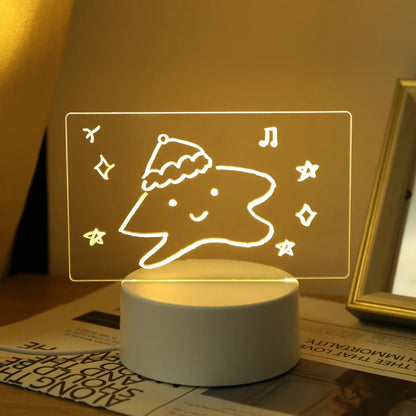 Erasable message board and creative bedside lamp